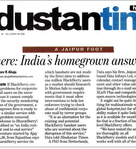 BharatSync is here:India’s homegrown answer to BlackBerry- 6th October,