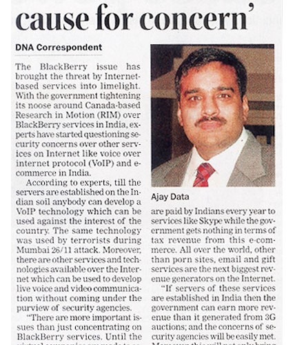 Net-based services cause for concern- 27th August, DNA