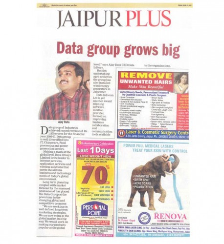 Data Group grows big- 27 April, Jaipur Plus