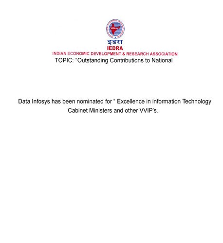 Data Ingenious Global Limited has been nominated for “ Excellence in information Technology Award for the year 2006”