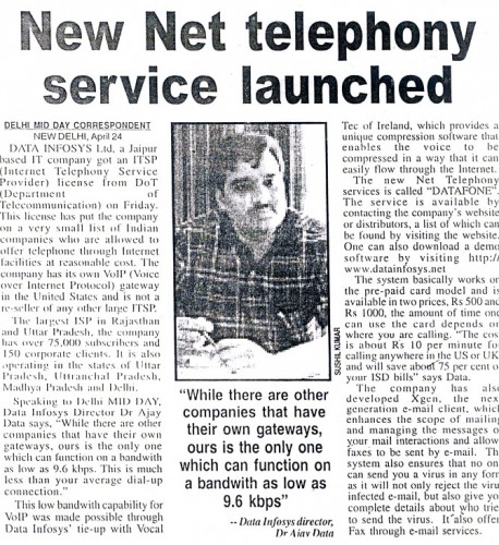 New Net telephony service launched- 24 April, Delhi Mid Day Correspondent